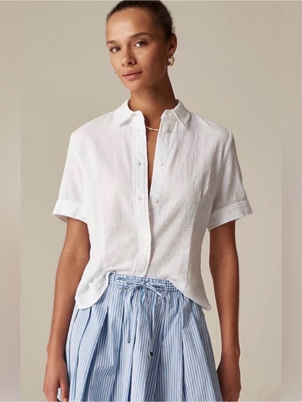 NWT! J.Crew fitted short sleeve. Sz 6.